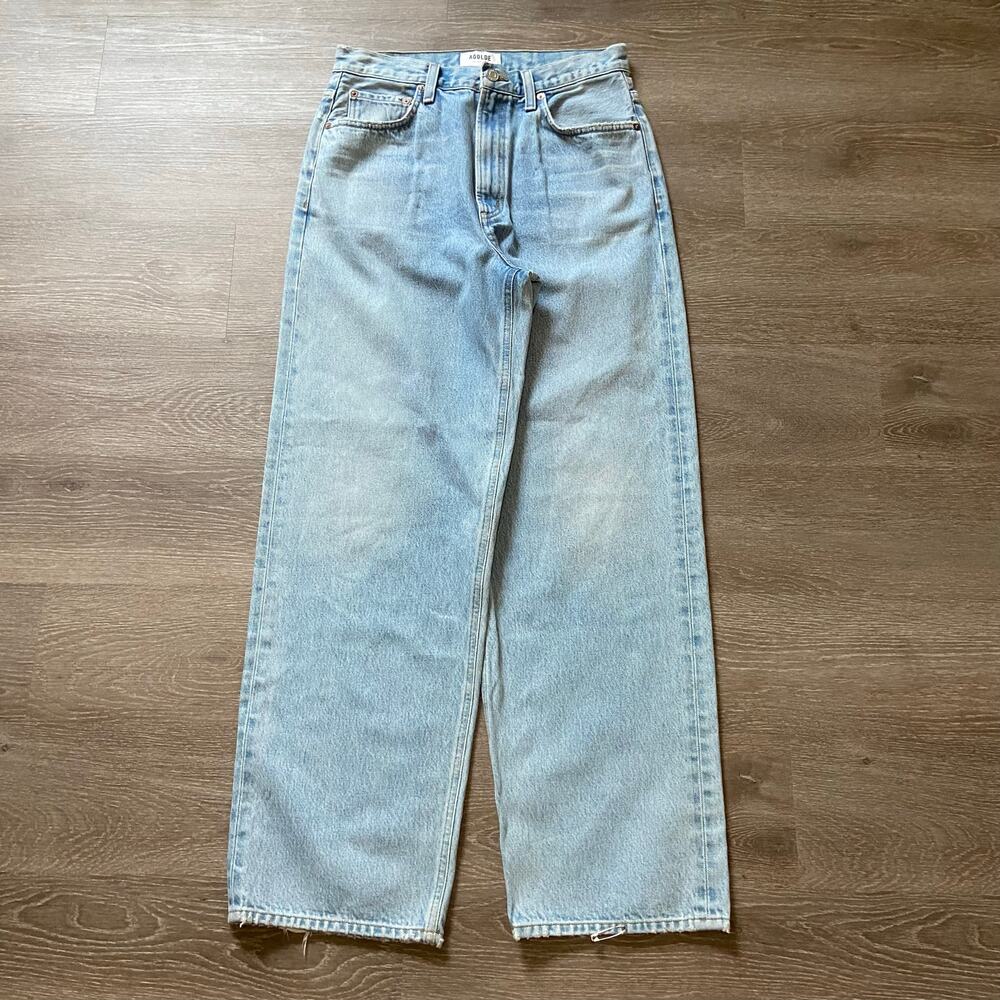 NEW Agolde High Rise Taper Jean Women's 27 Replica Light Wash Relaxed Fit Sample